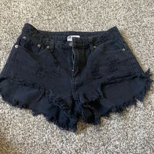 Black Jean shorts